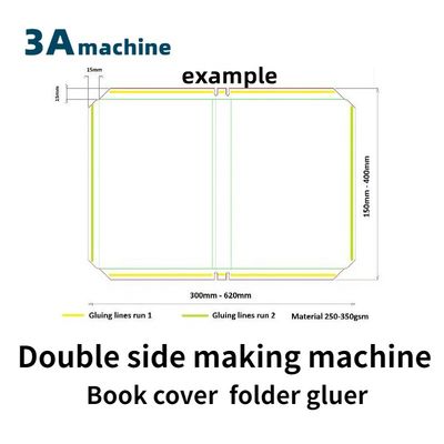 8.25M*1.2M*1.3M Автоматическая книжная обложка Двухсторонняя клеящая машина 650 мм Максимальный размер